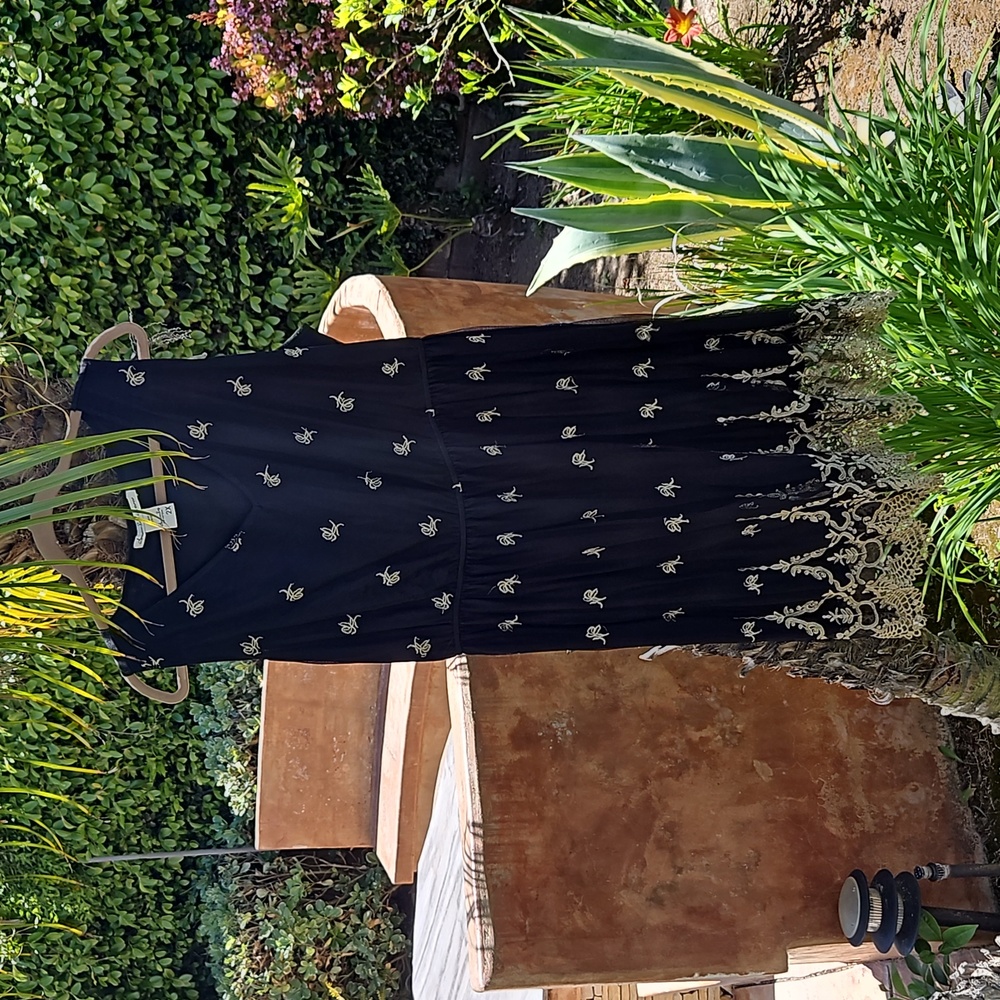 Black and Gold Dress w/ Lace Detail